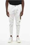 Dsquared2 Solid Color Sexy Cargo Fit Pants With Contrasting Patch In Red