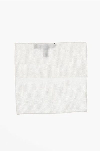 Dsquared2 Solid Color Silk Pocket Square With Micro Patterns Grösse Unica