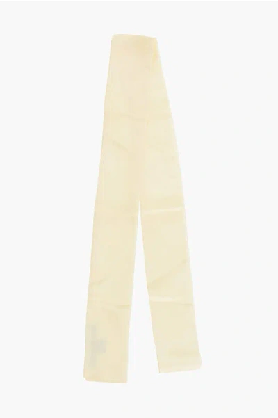 Dsquared2 Solid Color Silk Slim Foulard In Neutral