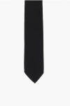 Dsquared2 Solid Color Silk Tie With Micro Patterns