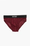 Dsquared2 Solid Color Star Fucker Brief With Contrasting Elastic Band In Red