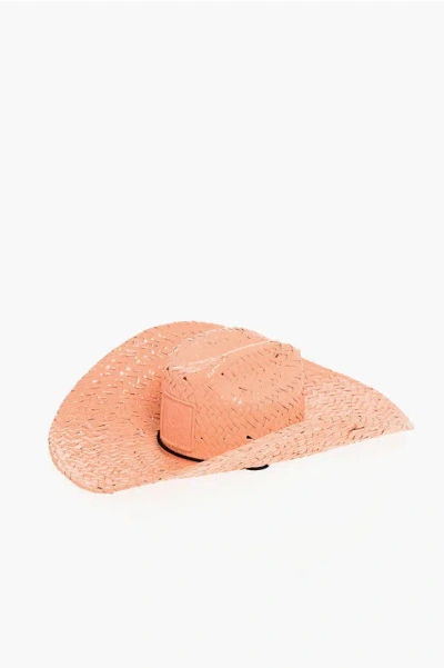 Dsquared2 Solid Colour Straw Western Hat With Cord