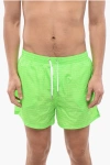 DSQUARED2 SOLID COLOR SWIM SHORTS WITH ALL-OVER LOGO