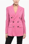 Dsquared2 Solid Color Virgin Wool Blend Double Breast Blazer