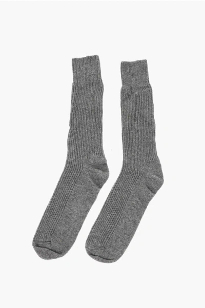 Dsquared2 Solid Color Wool Blend Long Socks