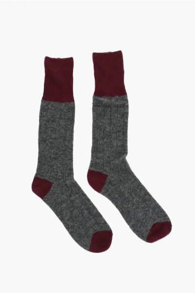 Dsquared2 Solid Color Wool Blend Long Socks