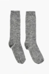 Dsquared2 Solid Color Wool Blend Long Socks