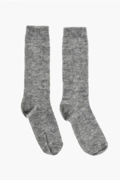 Dsquared2 Solid Color Wool Blend Long Socks
