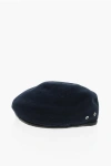 Dsquared2 Solid Color Wool Felt Basque With Leather Edge