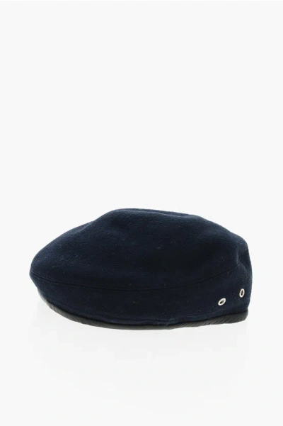 Dsquared2 Solid Color Wool Felt Basque With Leather Edge