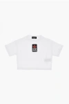 Dsquared2 Solid Crewneck T-shirt With Logo Patch In White