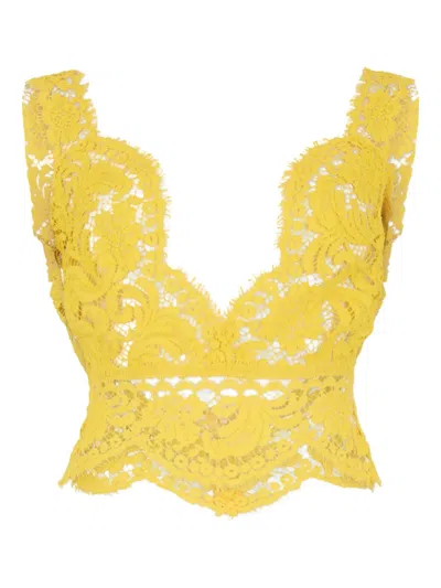 Dsquared2 Sophie Lace Top In Yellow