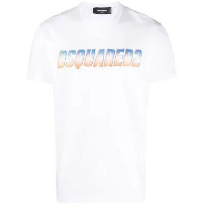 Pre-owned Dsquared2 Sparkle Logo Cool Fit White T-shirt