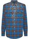 Dsquared2 Sparkling Check Shirt In Blau
