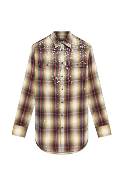 Dsquared2 Crystal-embellished Checked Shirt In Multi