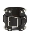 Dsquared2 Spiked Stud Leather Bracelet In Black