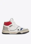 Dsquared2 Spiker Distressed High-top Sneakers In White