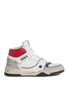 Dsquared2 Spiker Distressed High-top Sneakers In White