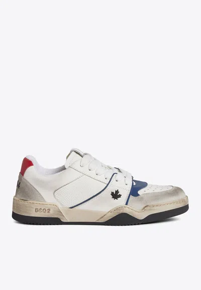 DSQUARED2 SPIKER DISTRESSED LOW-TOP SNEAKERS