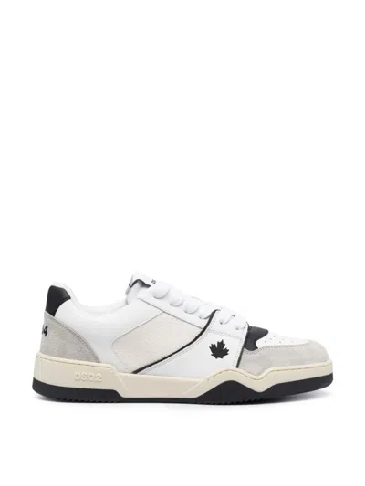 Dsquared2 Spiker Leaf Logo Sneakers In White
