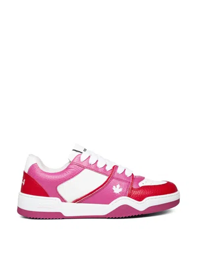 Dsquared2 Spiker Leaf Logo Sneakers In White