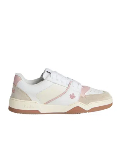 Dsquared2 Spiker Panelled Lace-up Sneakers In White