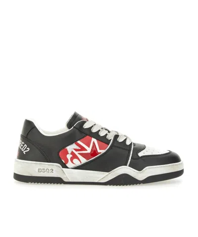 DSQUARED2 DSQUARED2 SPIKER LOGO PRINTED VINTAGE FINISH SNEAKERS