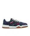 Dsquared2 Man Sneakers Blue Size 10.5 Textile Fibers In Black