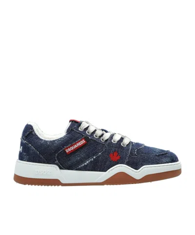 Dsquared2 Spiker Denim Low-top Sneakers In Blue