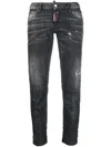 Dsquared2 Splatter-detailed Cropped Jeans In Schwarz