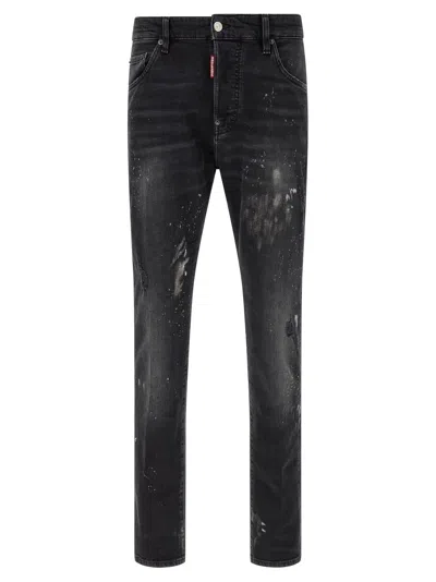 Dsquared2 Splatter Paint Distressed Jeans In Black