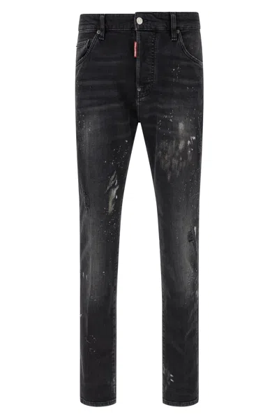 Dsquared2 Splatter Paint Distressed Jeans In Black