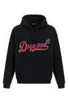 Dsquared2 Mens Black Embossed-text Relaxed-fit Cotton-jersey Hoody In Black