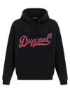 Dsquared2 Mens Black Embossed-text Relaxed-fit Cotton-jersey Hoody In Black