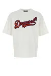 Dsquared2 Mens White Embossed Text-print Loose-fit Cotton T-shirt Xl In White