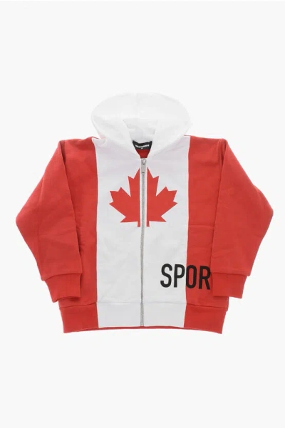 Dsquared2 Sport Edtn.07 Bicolor Cotton Hoodie Slouch Fit In Multi