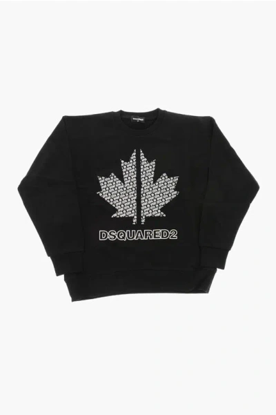 Dsquared2 Sport Edtn.08 Crewneck Sweatshirt Slouch Fit Cotton With Emb In Black