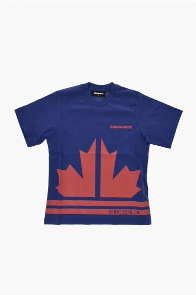 Dsquared2 Sport Edtn.08 Slouch Fit Crewneck T-shirt With Maxi Front Mo In Neutral