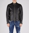 Dsquared2 Man Jacket Black Size 40 Ovine Leather In Black