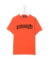 Dsquared2 Kids Orange T-shirt With Spray Effect Logo In Orange