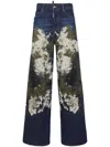 Dsquared2 Spray Paint-print Jeans In Blue