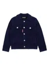 Dsquared2 Spread-collar Button-up Jacket In Blue