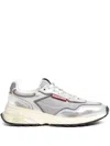 Dsquared2 Sprinter Silver Leather Mesh Vintage Sneakers In Silver