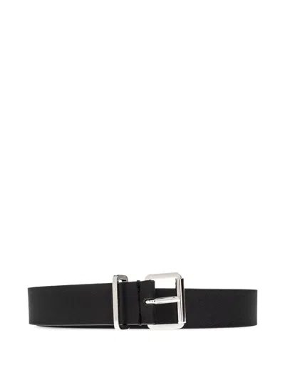Dsquared2 Square-buckle Leather Belt In Black