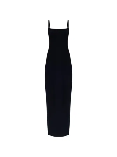 Dsquared2 Square-neck Slit Maxi Dress In Black