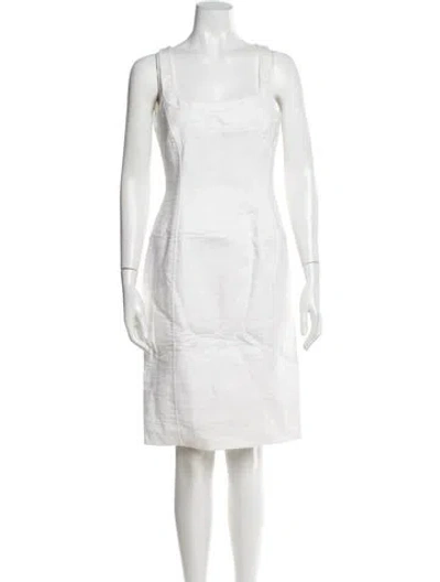 Pre-owned Dsquared2 Square Neckline Knee-length Dress In Neutral