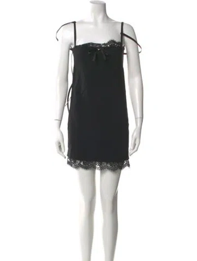 Pre-owned Dsquared2 Square Neckline Mini Dress In Black