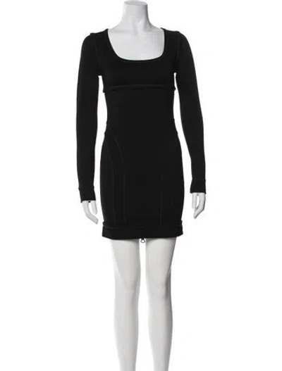 Pre-owned Dsquared2 Square Neckline Mini Dress In Black