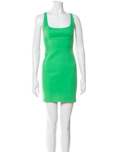 Pre-owned Dsquared2 Square Neckline Mini Dress In Green