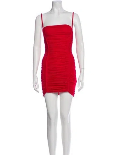 Pre-owned Dsquared2 Square Neckline Mini Dress In Red